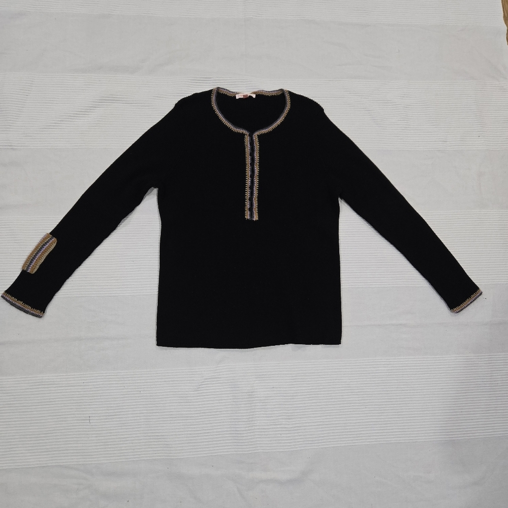 Lisa Todd patch match henley top black